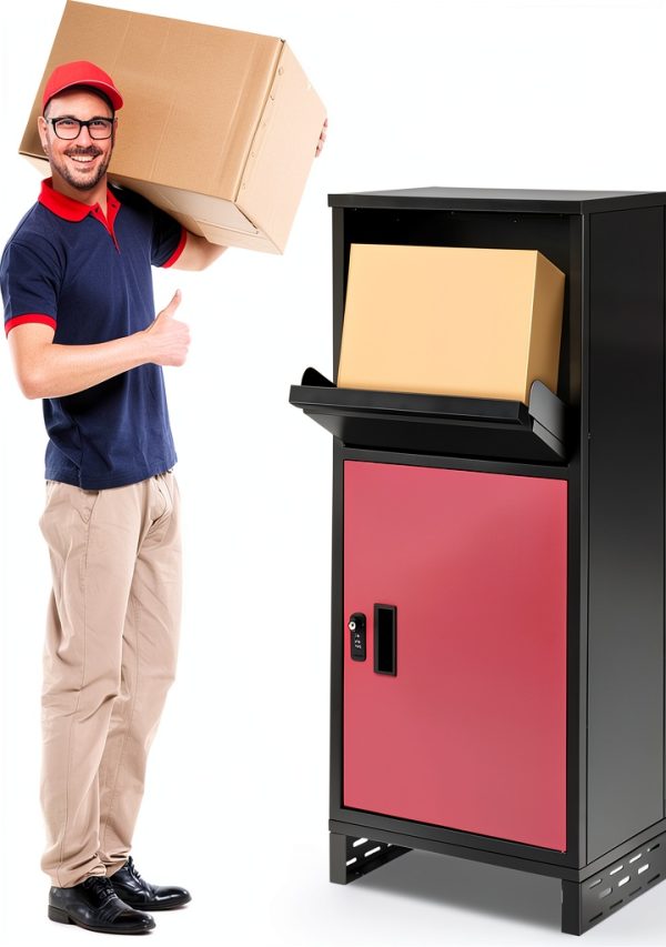 Meulbaty Package Drop Box Outdoor Secure Galvanized Steel-0