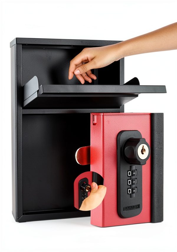 Meulbaty Package Drop Box Outdoor Secure Galvanized Steel-2