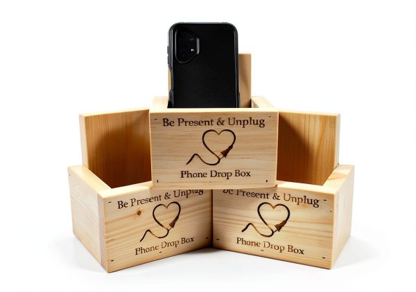 Drop Slot Safe Natural Pine Unplug Box Handmade USA-4