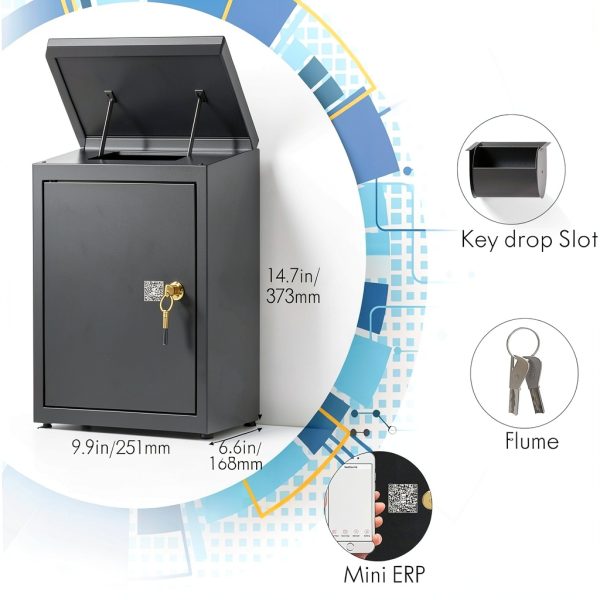 DiDiHere Key Drop Box Waterproof Steel Wall Mount Safe-2