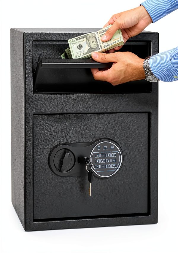 TROPOW Drop Safe Electronic Lock Heavy Duty Steel Security-0