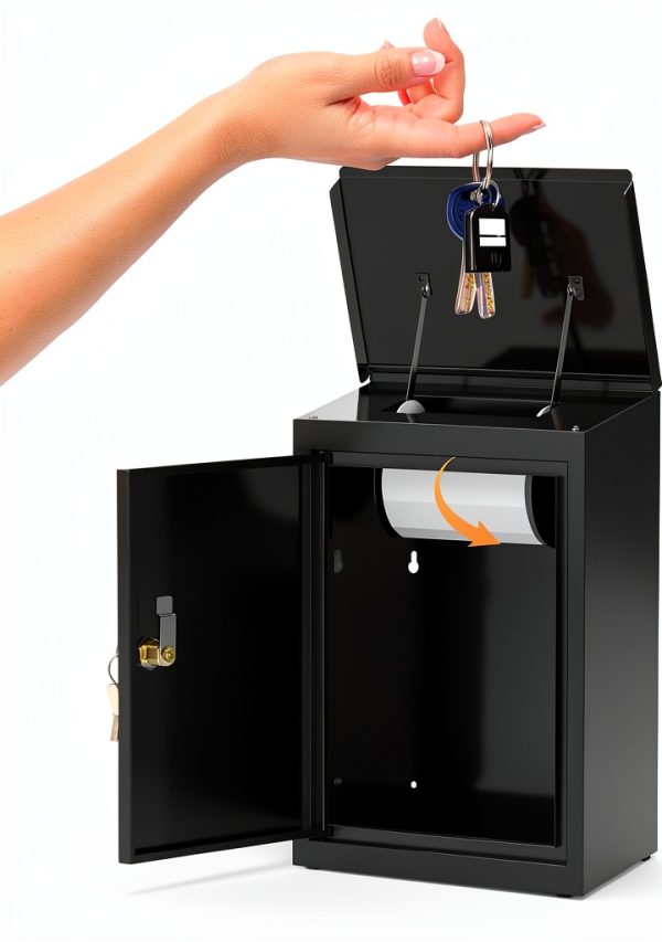 DiDiHere Key Drop Box Waterproof Steel Wall Mount Safe-0