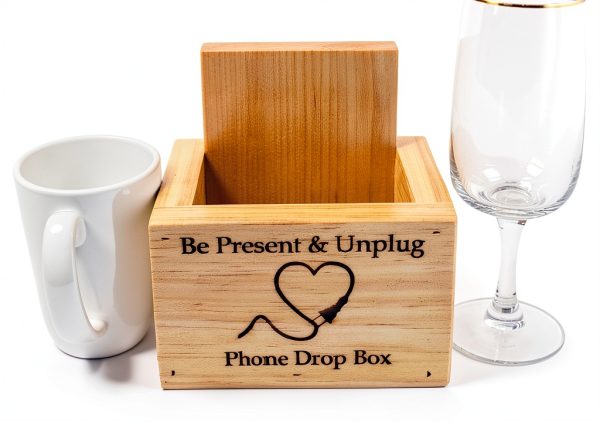 Drop Slot Safe Natural Pine Unplug Box Handmade USA-3