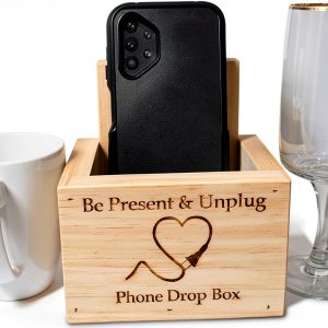 Drop Slot Safe Natural Pine Unplug Box Handmade USA-0
