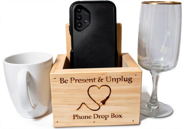 Drop Slot Safe Natural Pine Unplug Box Handmade USA-0