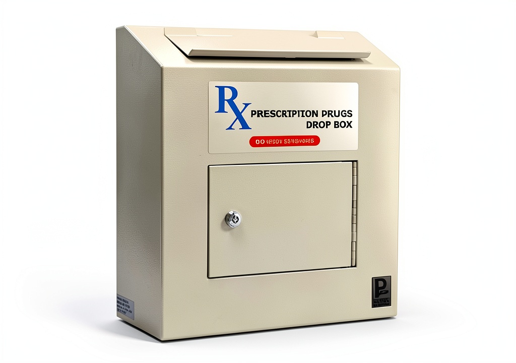 Protex Safe Co Drop Slot Safe mounted on a wall in an office setting