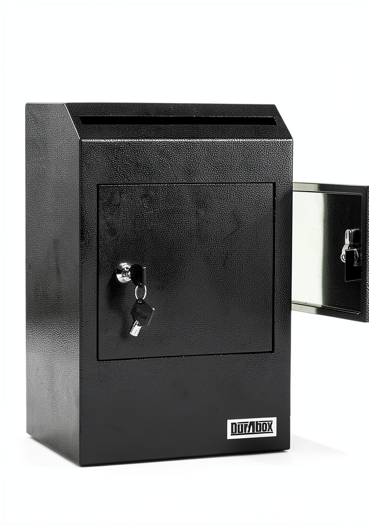 'Durabox drop box mounted on a brick wall'