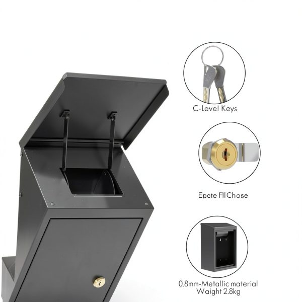 DiDiHere Key Drop Box Waterproof Steel Wall Mount Safe-3